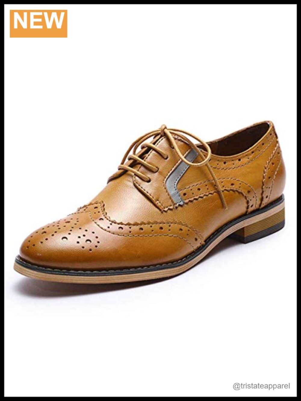 Mona Flying Women's Leather Perforated Lace-Up Oxfords Brogue Wingtip Shoes